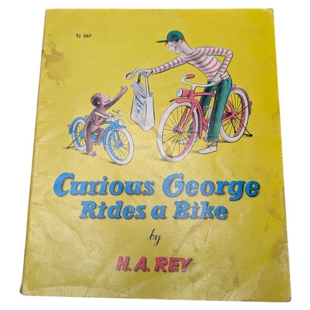 Vintage Curious George Rides a Bike H.A. Rey Scholastic Softcover Book TJ 367